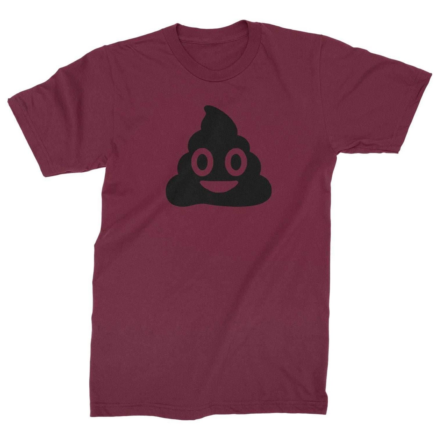 Emoticon Poop Face Smile Face Mens T-shirt - Maroon / Mens Small