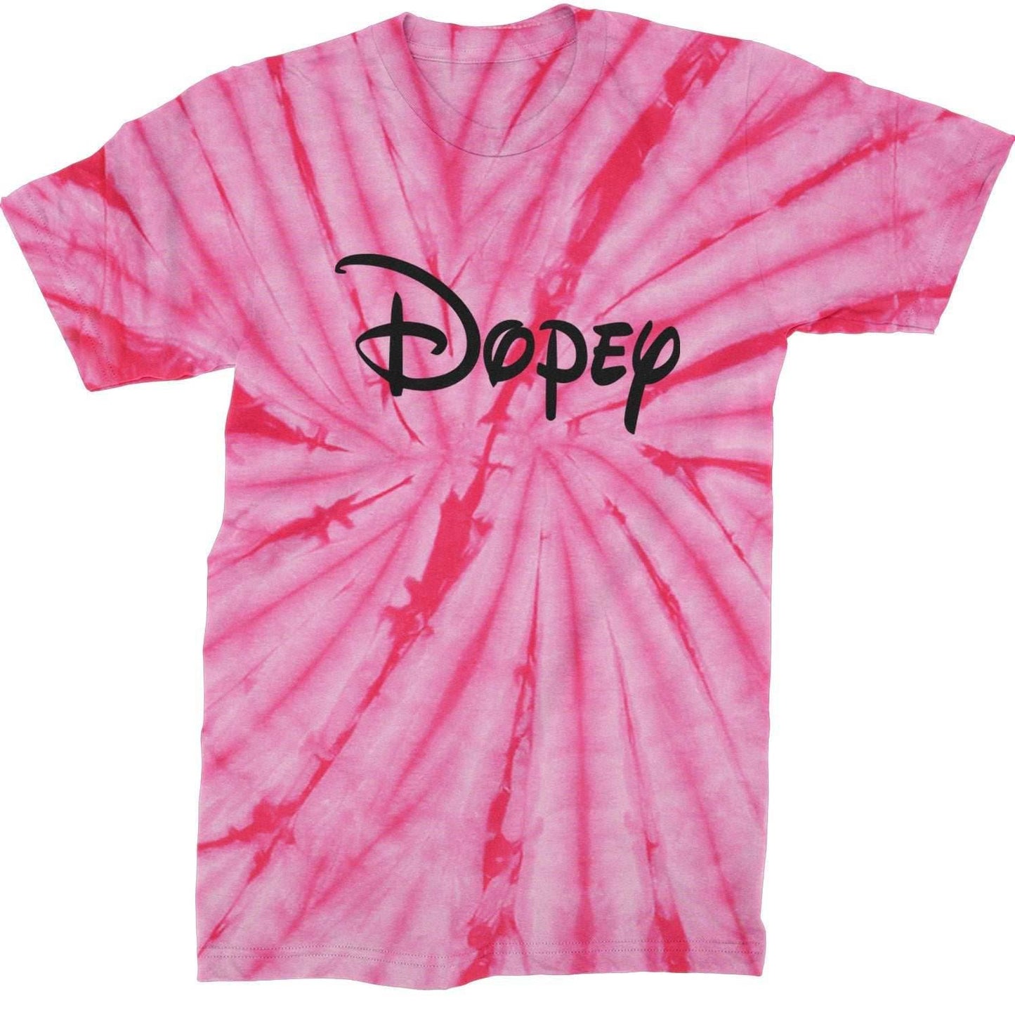 Dopey - 7 Dwarfs Costume Mens T-shirt - Tie-Dye Spider Pink / Mens Small