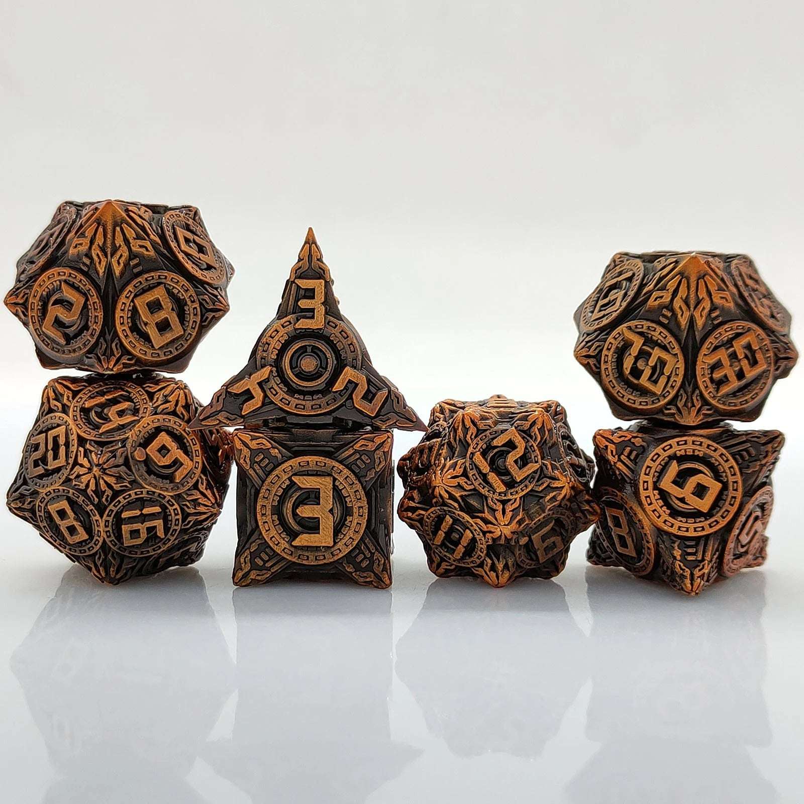 UFO Elements - Solid Metal DND Dice Set Ancient Gold