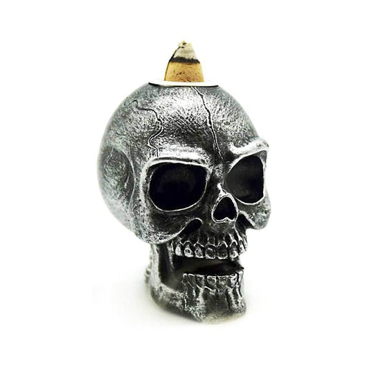 Mini Silver Skull backflow burner - 