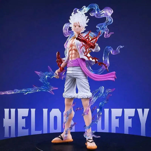 Monkey D. Luffy Figure, Gear Five Nika Sun God One Piece Figurines PVC Statues 8 in