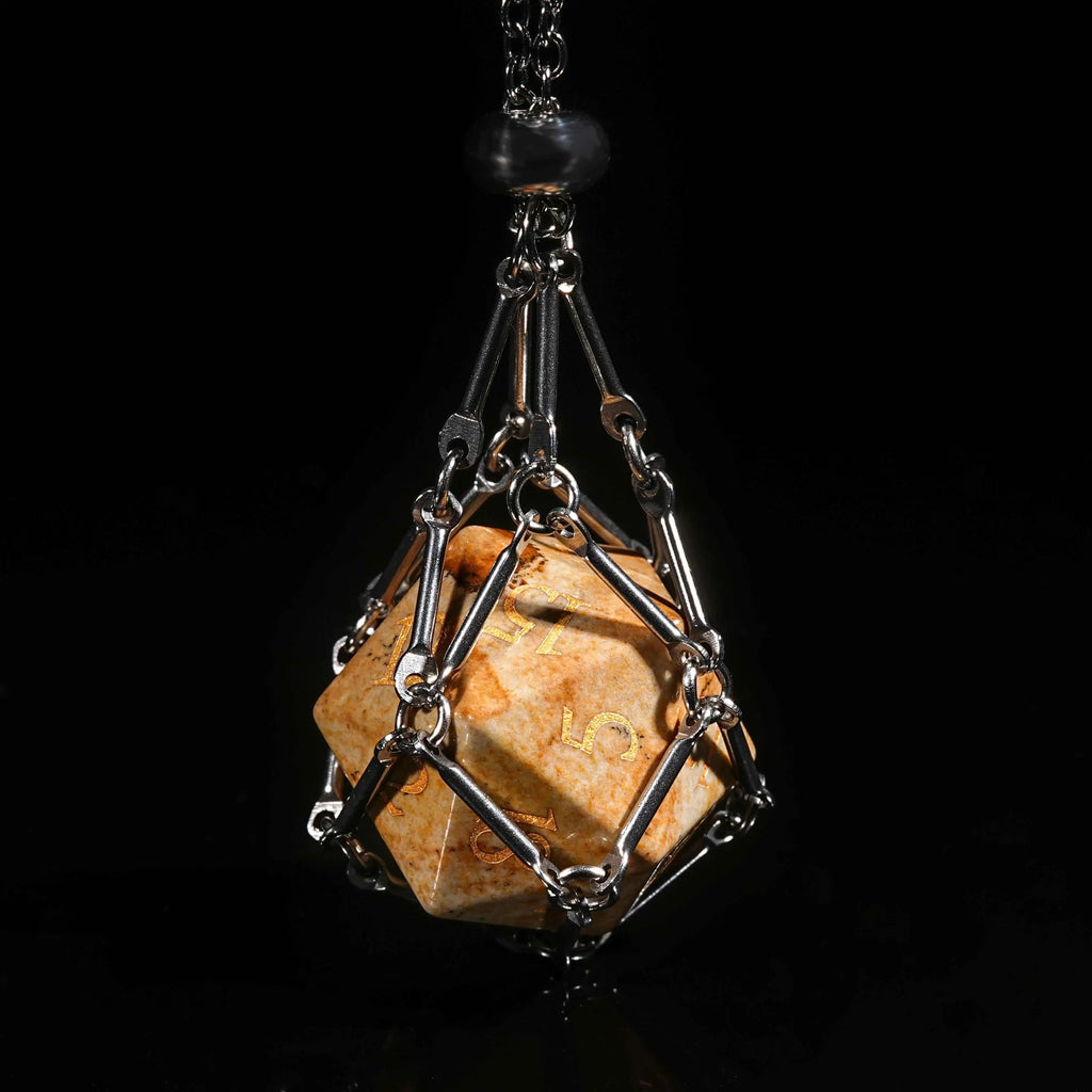Muddy yellow natural rock texture DND dice set