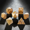 Muddy yellow natural rock texture DND dice set