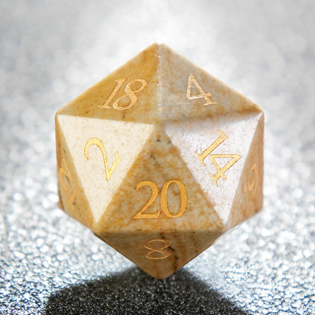 Muddy yellow natural rock texture DND dice set