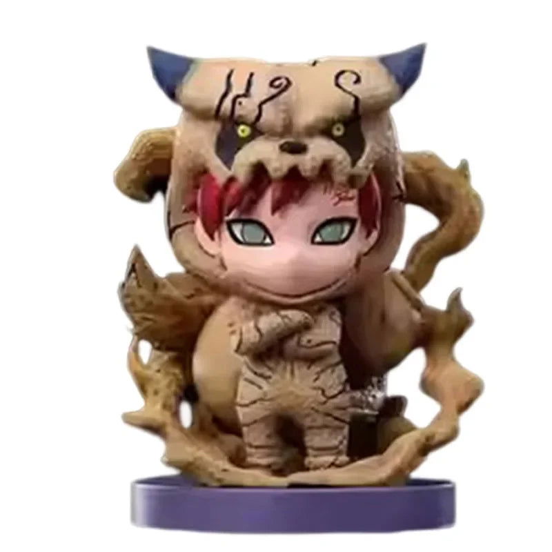 NARUTO Shippuden Chibi Figurines, Uzumaki Naruto and Gaara Tail Beast Form Action Figures Naruto Sandstorm Kawaii Cute Statues PVC Collection Toys 15cm