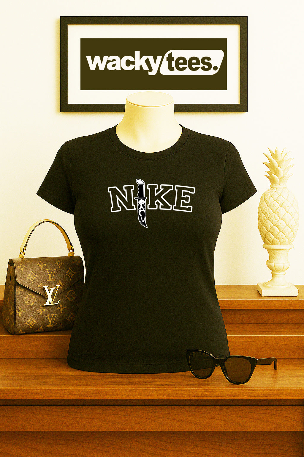 N!KE Ghostface Knife Scream Horror Terror Halloween Graphic Tee Shirt