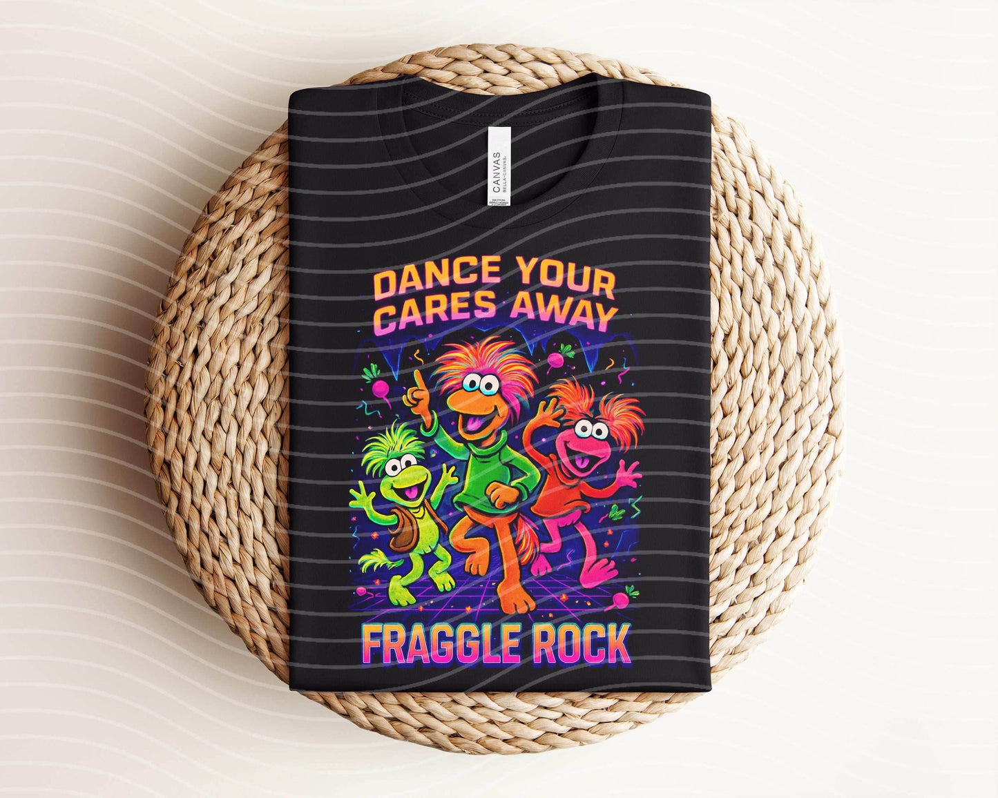 Dance Your Cares Away Neon Graphic Tee - S