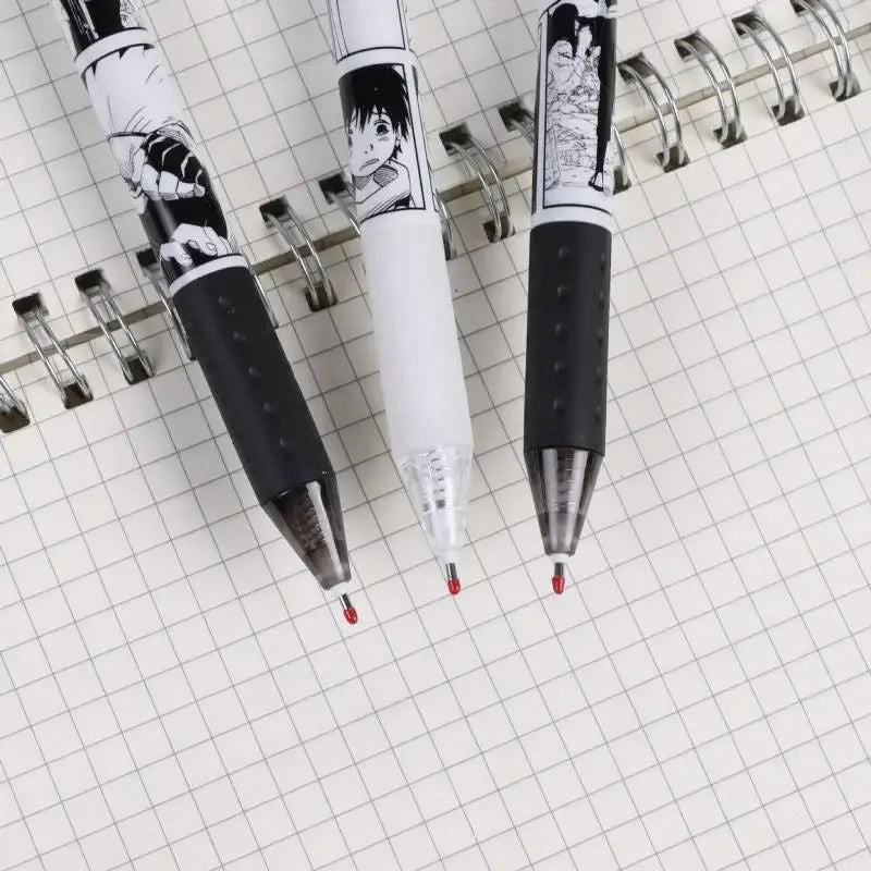 Naruto 6 PCS Set Gel Pen, Anime 0.5 Black Ink Signature Pen School Writing And Office Supplies Stationery Gift