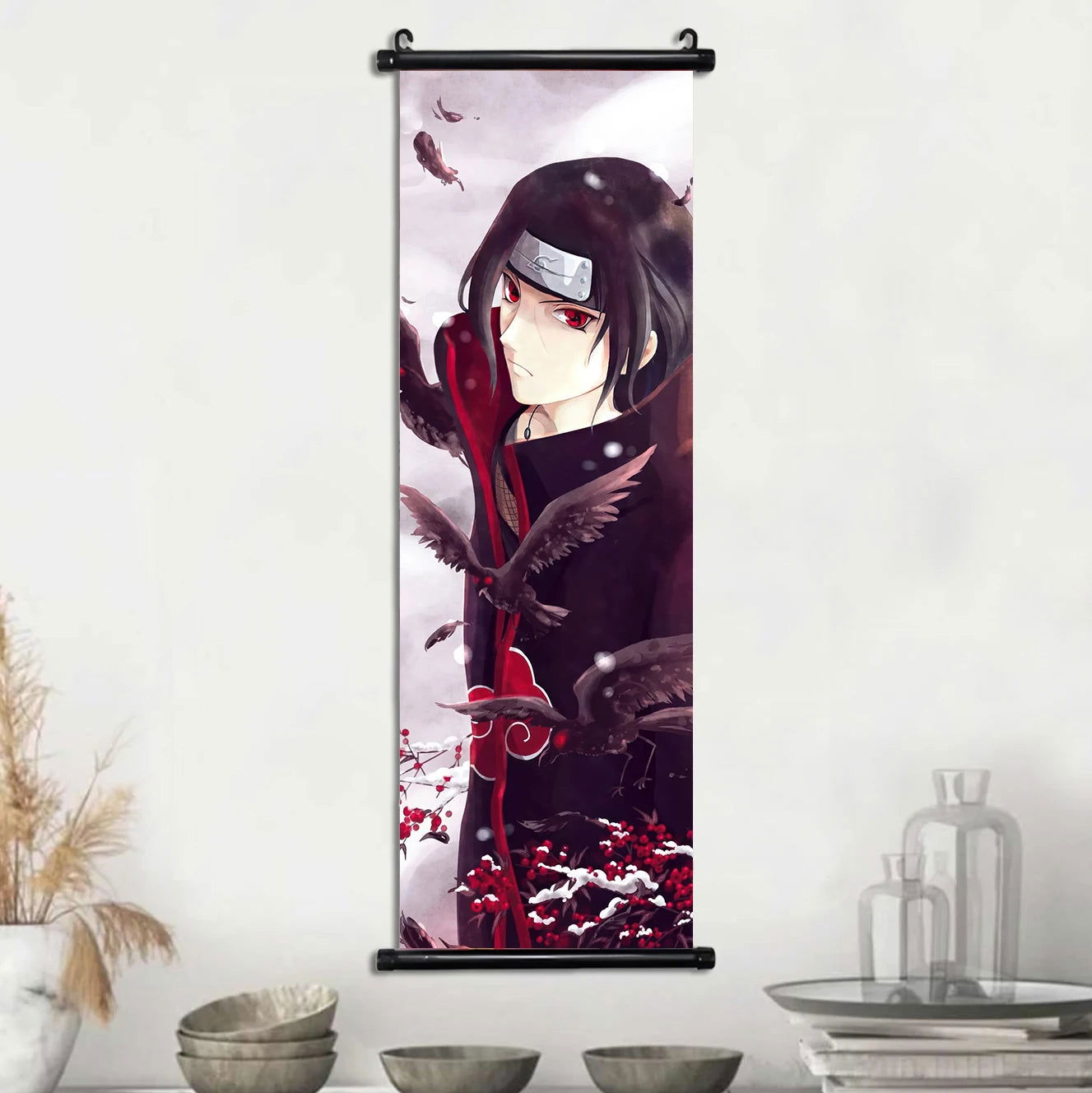 Naruto Shippuden Akatsuki Members Posters, Hot Japanese Anime Poster Scroll Style Canvas Wall Art Wall Hanging Home Decor