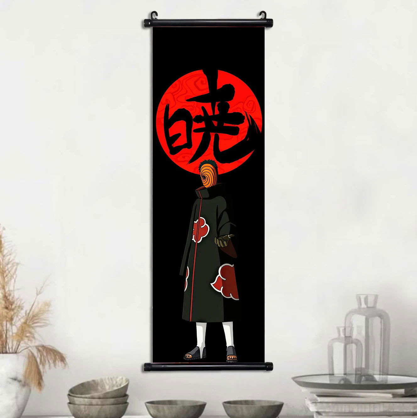 Naruto Shippuden Akatsuki Members Posters, Hot Japanese Anime Poster Scroll Style Canvas Wall Art Wall Hanging Home Decor