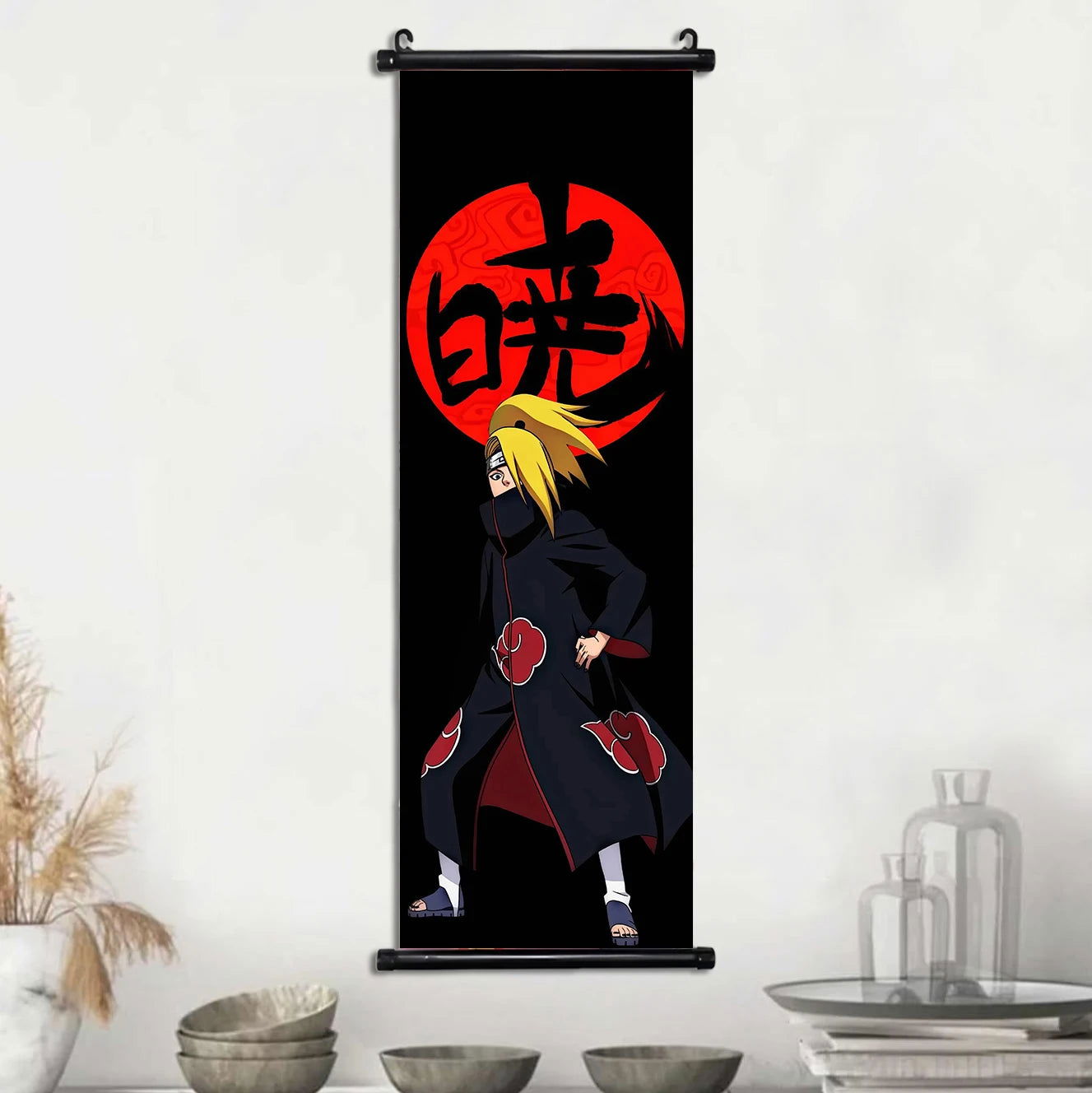 Naruto Shippuden Akatsuki Members Posters, Hot Japanese Anime Poster Scroll Style Canvas Wall Art Wall Hanging Home Decor