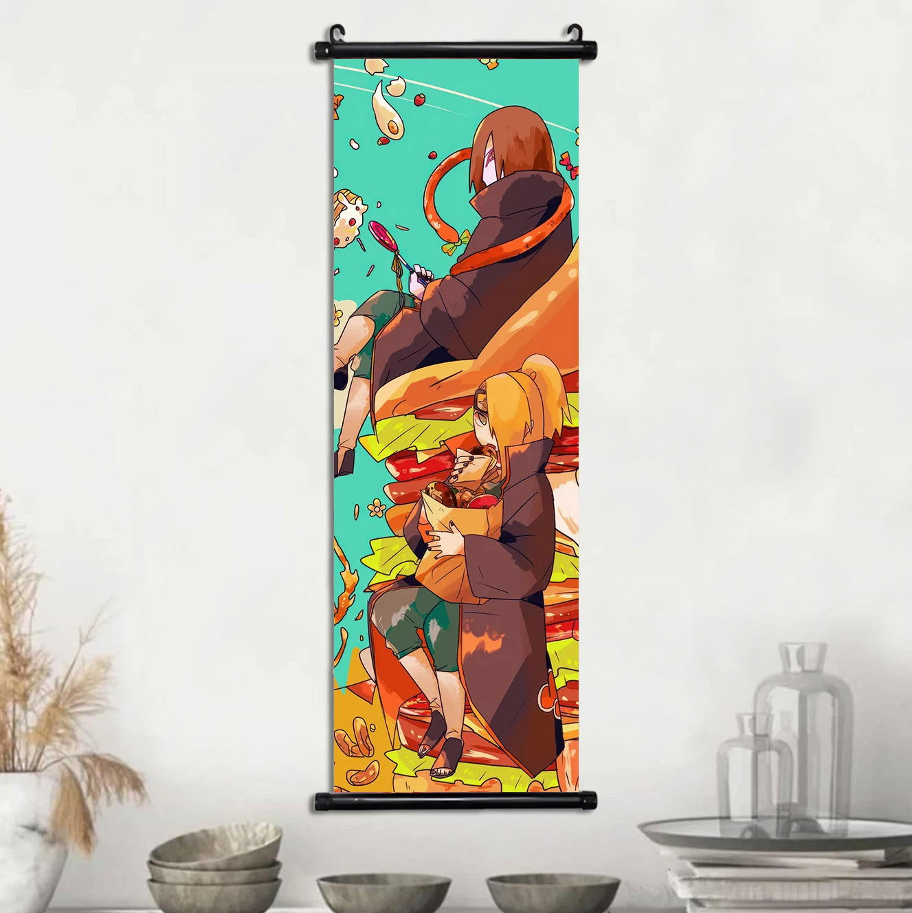 Naruto Shippuden Akatsuki Members Posters, Hot Japanese Anime Poster Scroll Style Canvas Wall Art Wall Hanging Home Decor