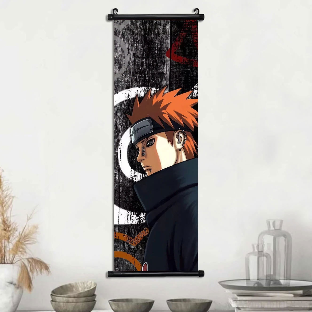 Naruto Shippuden Akatsuki Members Posters, Hot Japanese Anime Poster Scroll Style Canvas Wall Art Wall Hanging Home Decor