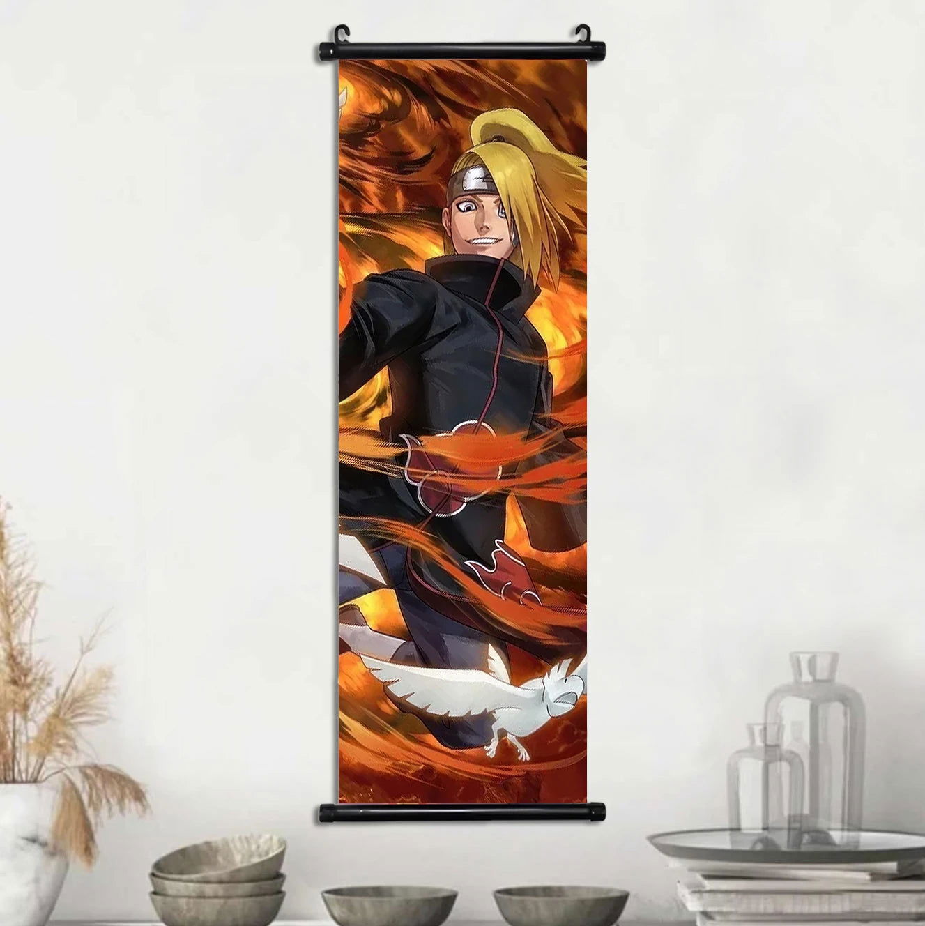 Naruto Shippuden Akatsuki Members Posters, Hot Japanese Anime Poster Scroll Style Canvas Wall Art Wall Hanging Home Decor