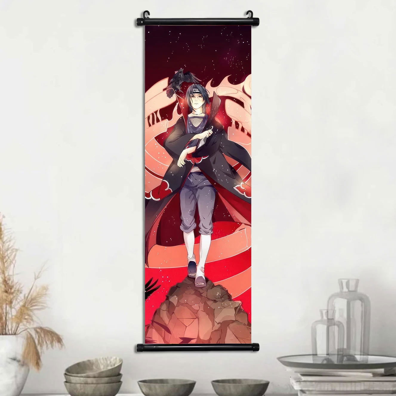 Naruto Shippuden Akatsuki Members Posters, Hot Japanese Anime Poster Scroll Style Canvas Wall Art Wall Hanging Home Decor