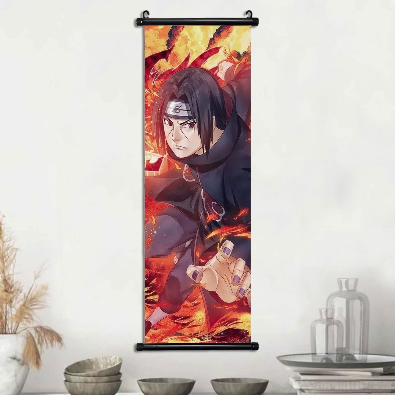 Naruto Shippuden Akatsuki Members Posters, Hot Japanese Anime Poster Scroll Style Canvas Wall Art Wall Hanging Home Decor