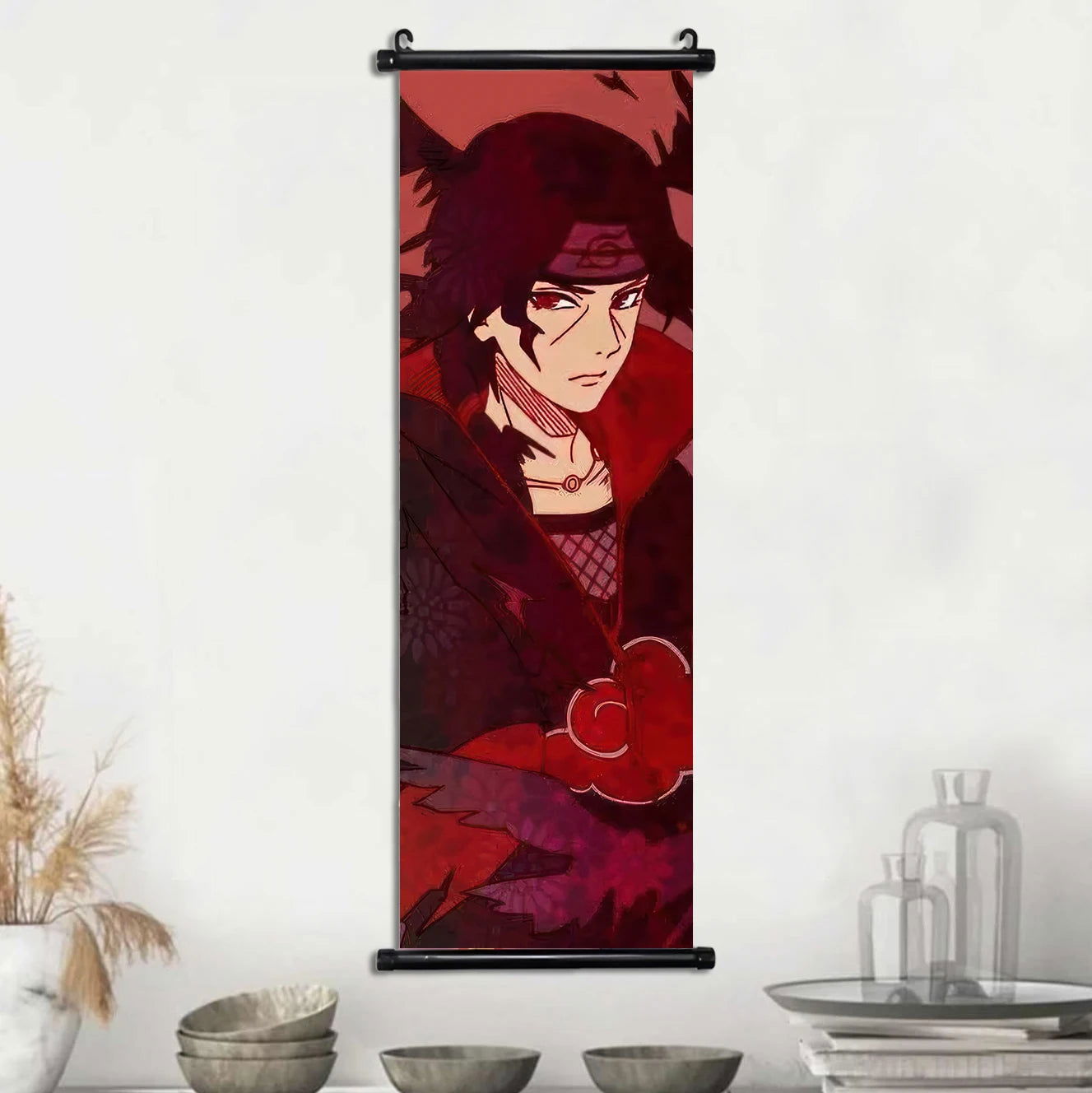 Naruto Shippuden Akatsuki Members Posters, Hot Japanese Anime Poster Scroll Style Canvas Wall Art Wall Hanging Home Decor