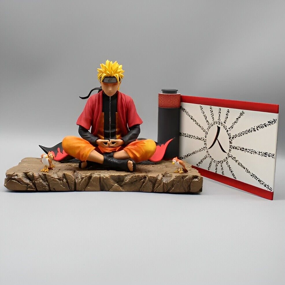 Naruto Uzumaki Sage Mode Anime Figure, Senjutsu Chakra Meditate Figurines 15cm/6in