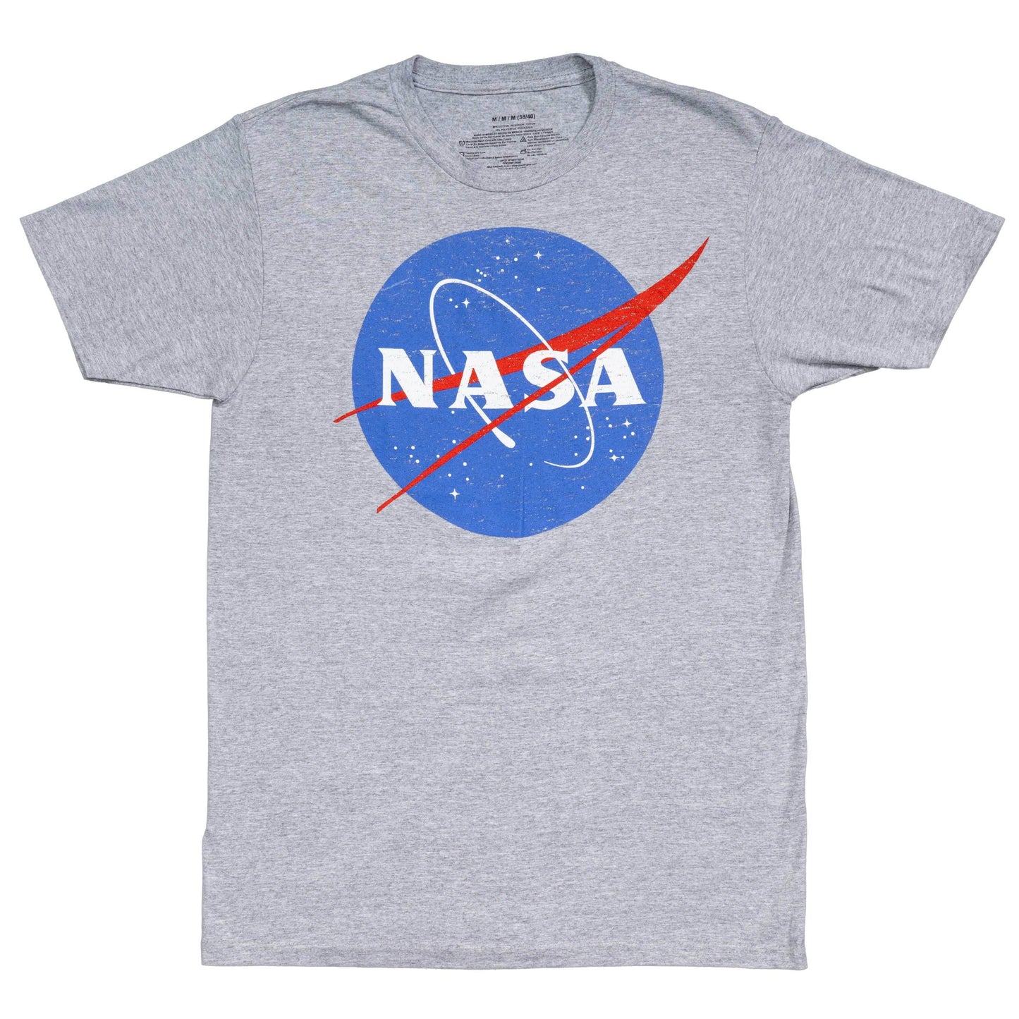 NASA Logo Men's Officially Licensed Short Sleeve Gray T-Shirt - S