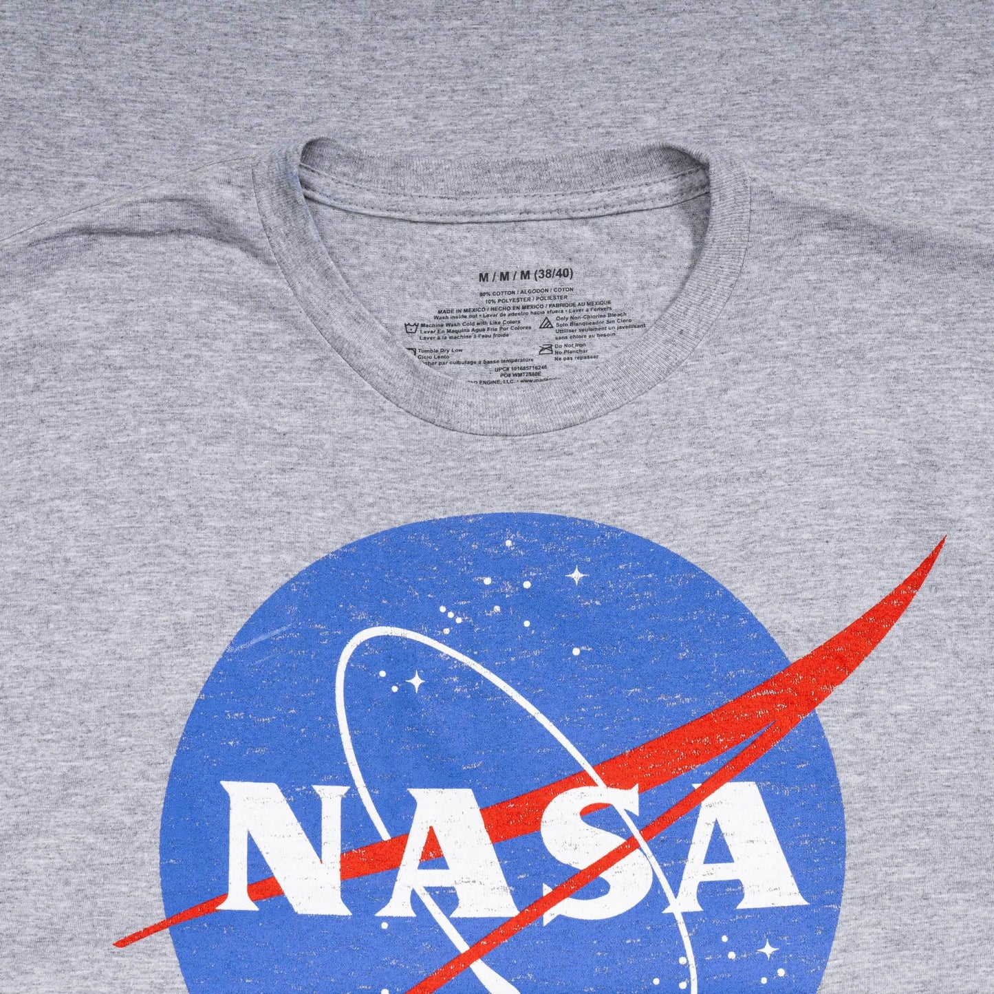 NASA Logo Men's Officially Licensed Short Sleeve Gray T-Shirt - S