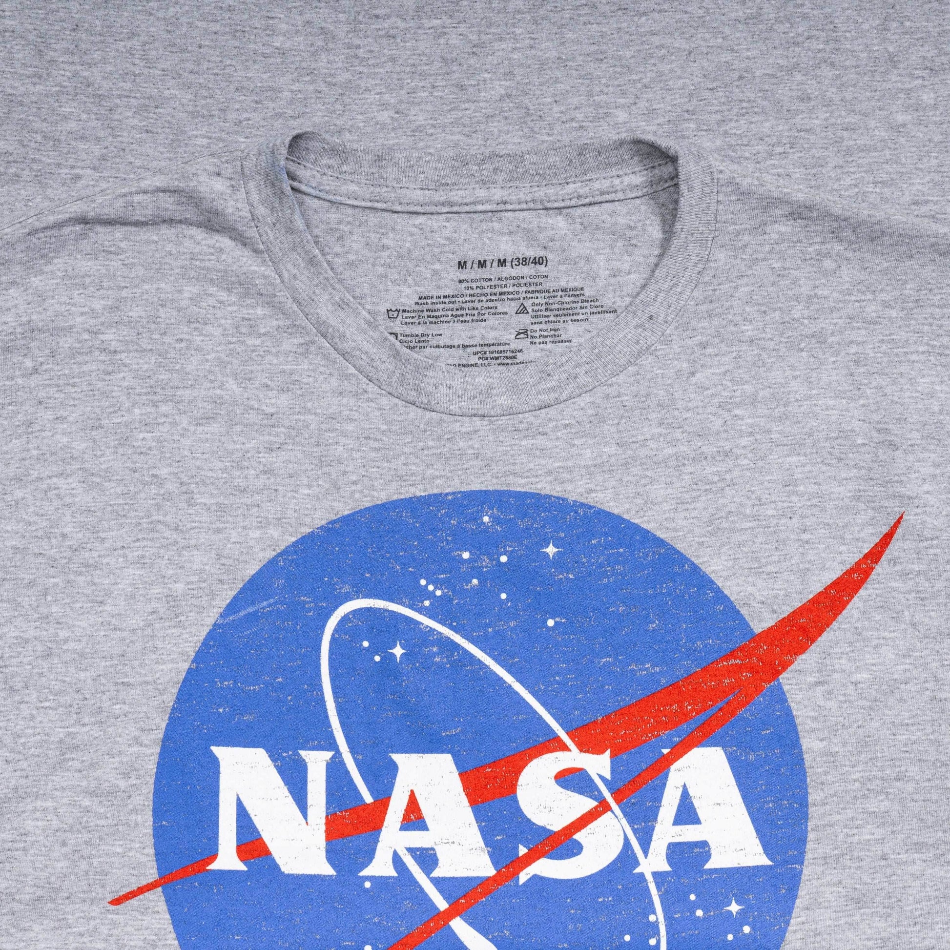 NASA Logo Men's Officially Licensed Short Sleeve Gray T-Shirt - S