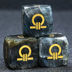 Kickstarter Dice - Natural Labradorite DND Gem Dice Set - Ring of Order