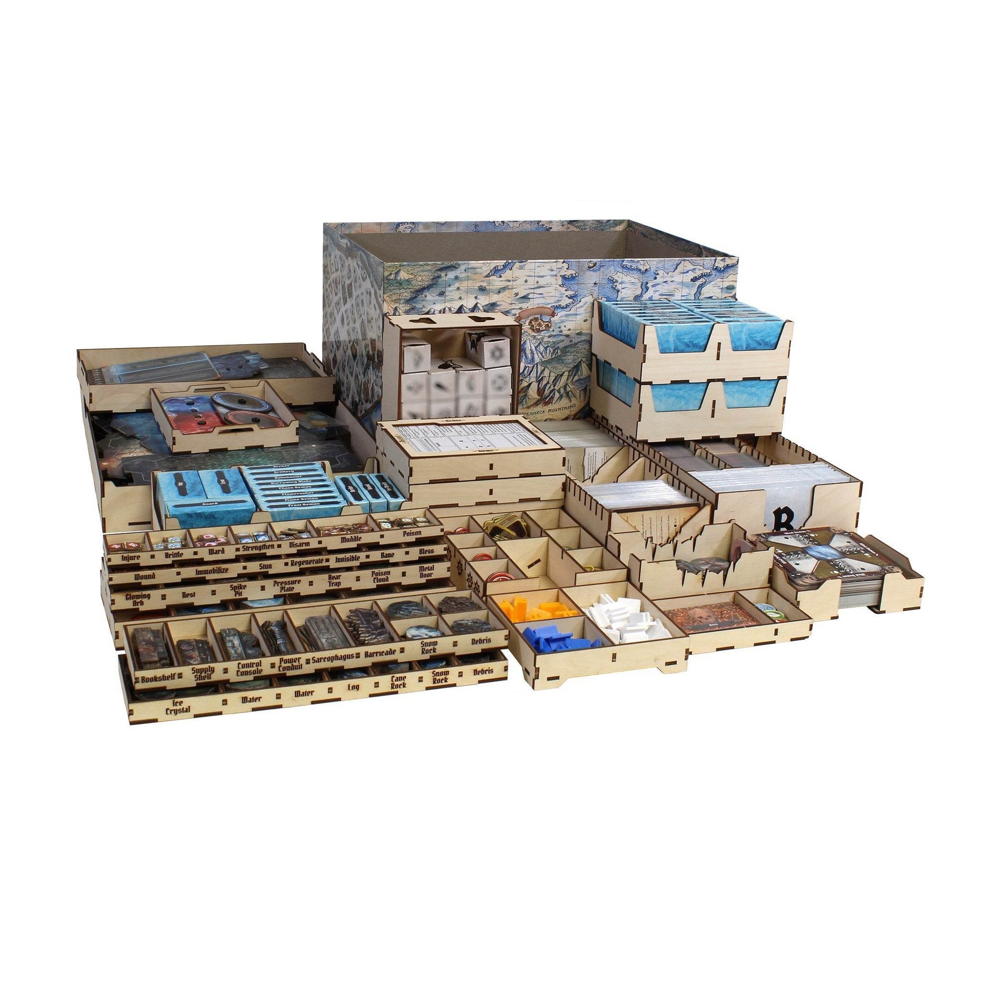 Frosthaven Compatible Game Organizer with Monster Tuck Boxes - 