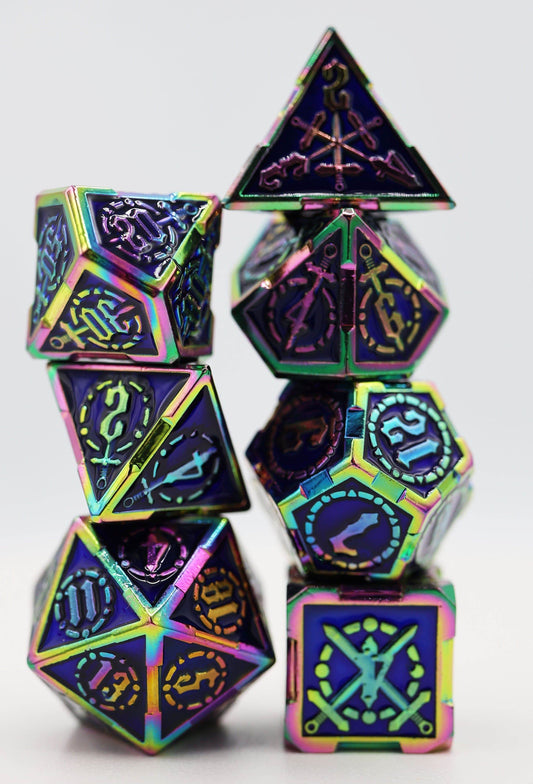 Crossed Swords: Oceanus Treasure Sword - Metal RPG Dice Set - 