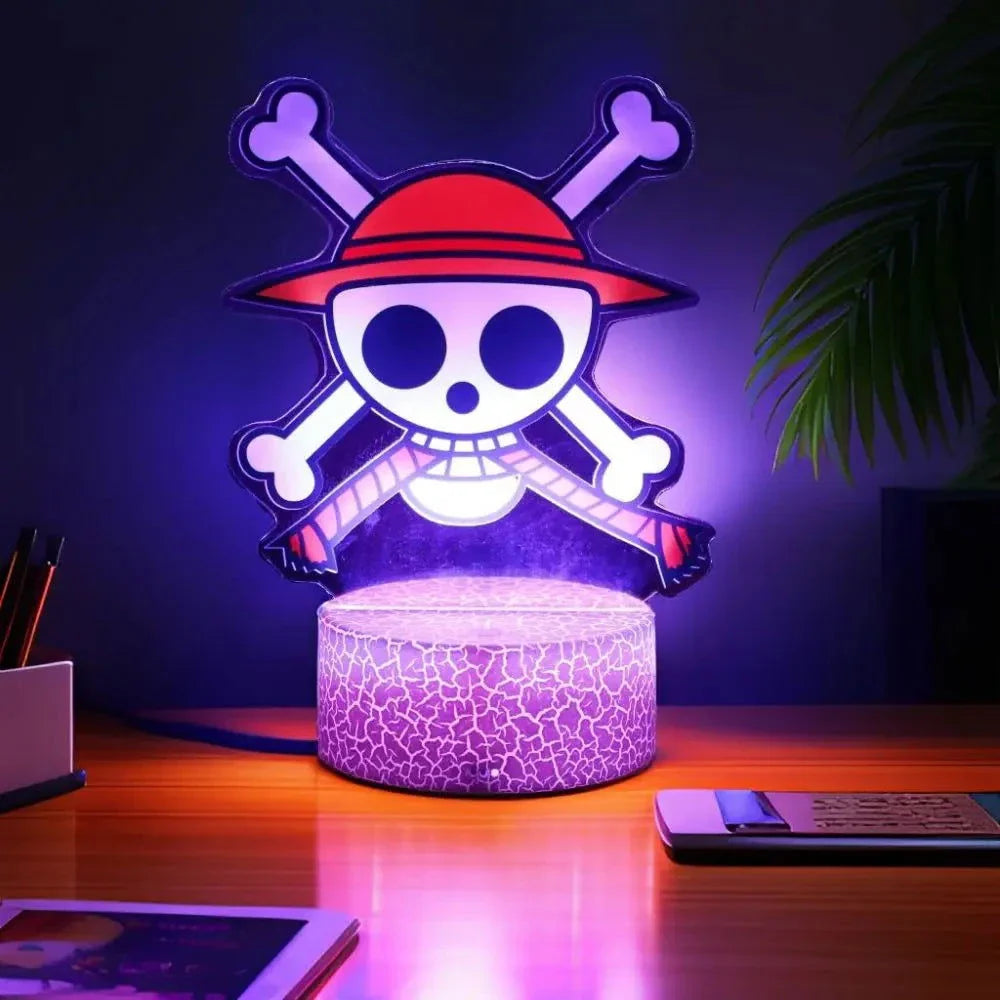 One Piece Anime Figures 3D Lamp PVC Action Collection Model Toys LED Night Light