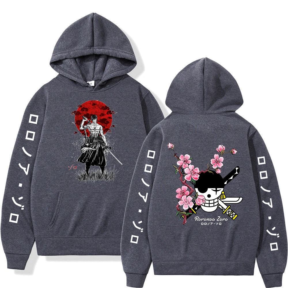 One Piece Roronoa Zoro Hoodies, Japanese Anime Hoodies Men's Casual Fashion Hoody Sweatshirt Male Top