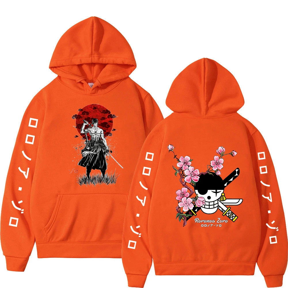 One Piece Roronoa Zoro Hoodies, Japanese Anime Hoodies Men's Casual Fashion Hoody Sweatshirt Male Top