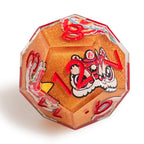 Oriental Lion Orange Resin DND Dice Set