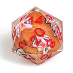 Oriental Lion Orange Resin DND Dice Set
