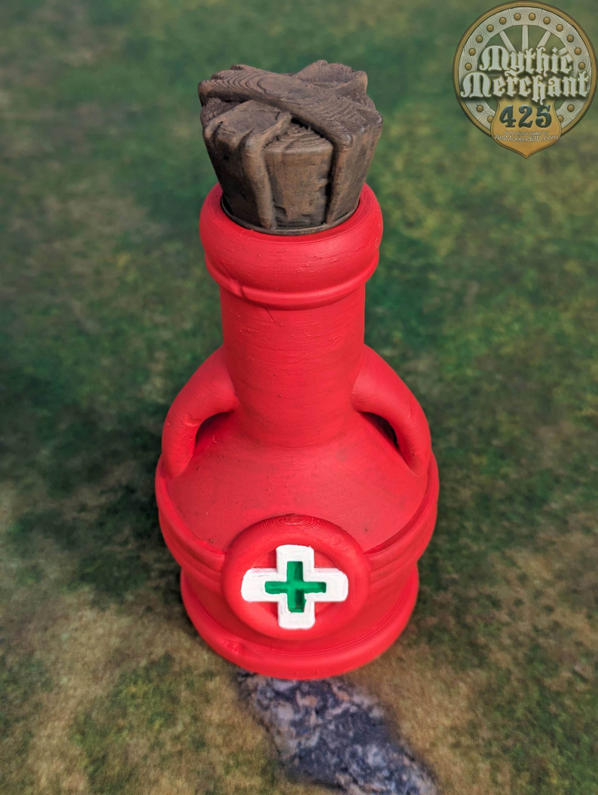 Health Potion 3D Printed Dice Jail | RPG Dice Vault | D20 Storage Box | Player Gift - Guard Dice with Healing Magic! - Black / Yes- Include Random Dice Set