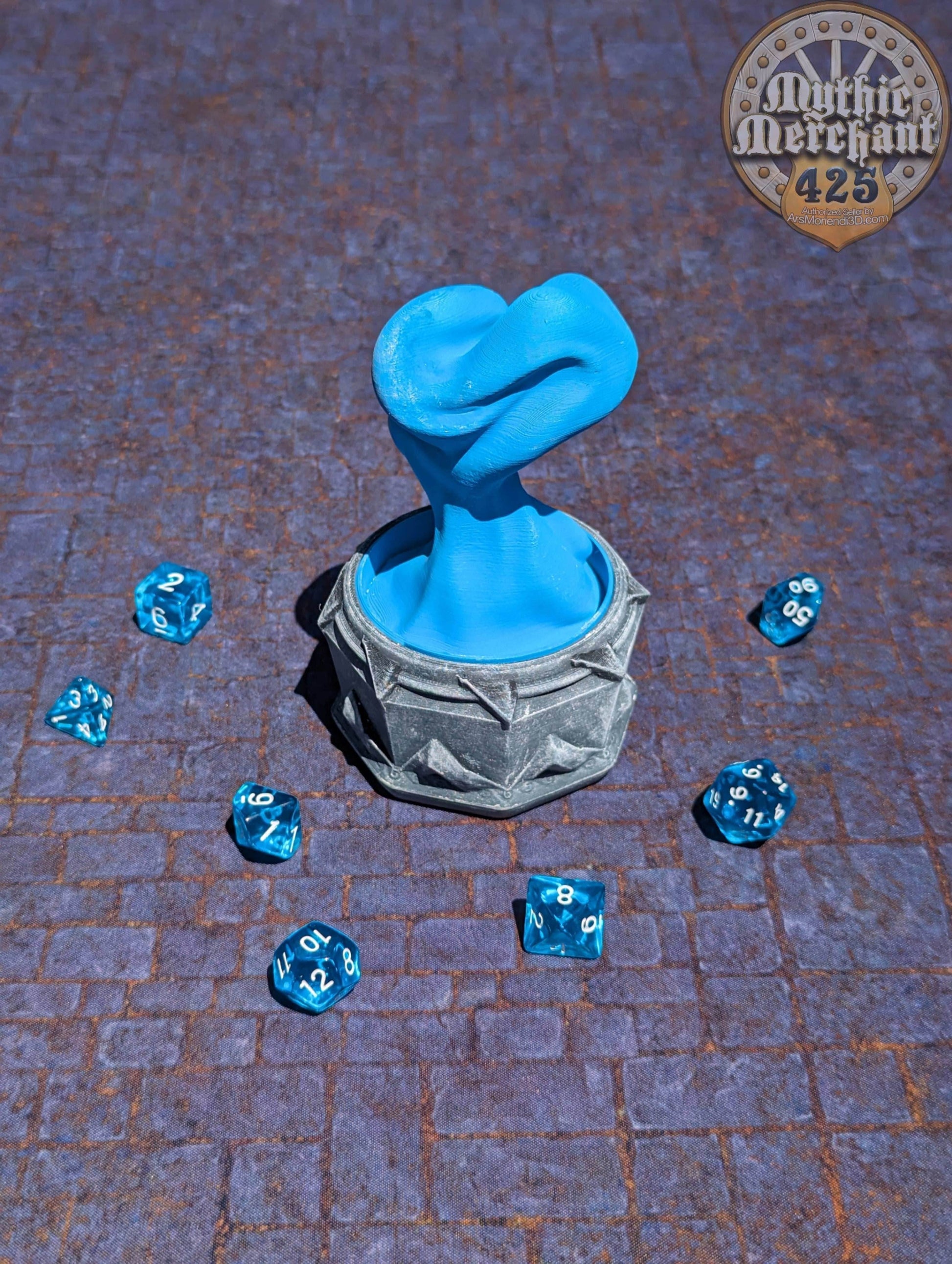 Sorcerer Class 3D Printed Dice Jail | Dice Vault | D20 Storage Box | Wizard Cosplay - Player Gift - Channel Arcane Power & Mystical Rolls! - Black / Yes- Include Random Dice Set
