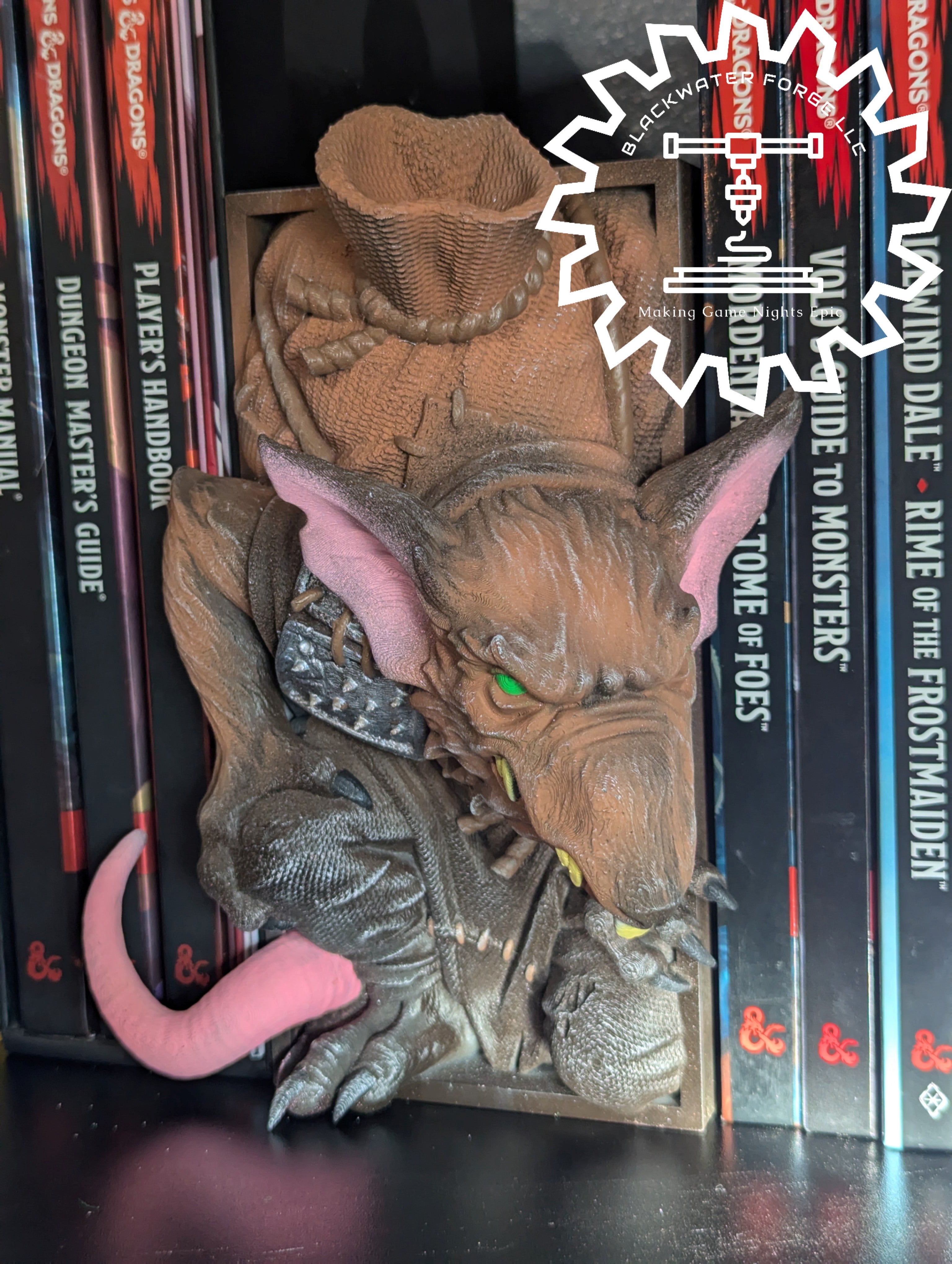 Rat Skaven Monster 3D Printed Book Nook- Miniatures of Madness- A Scurrying Nightmare on your Bookshelf!