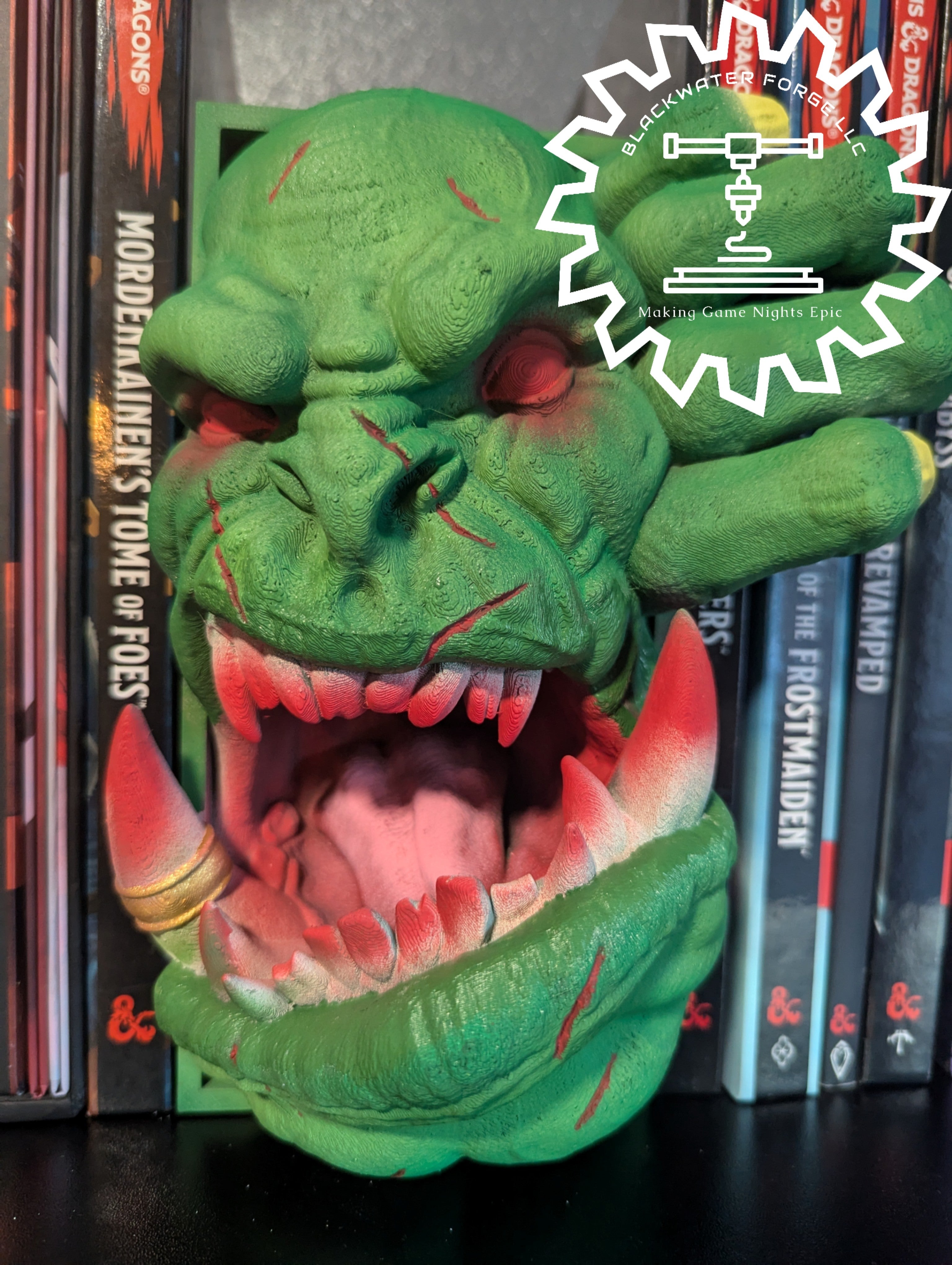 Orc Barbarian Monster 3D Printed Book Nook- Miniatures of Madness- Unleash the Apocalypse on your Bookshelf!