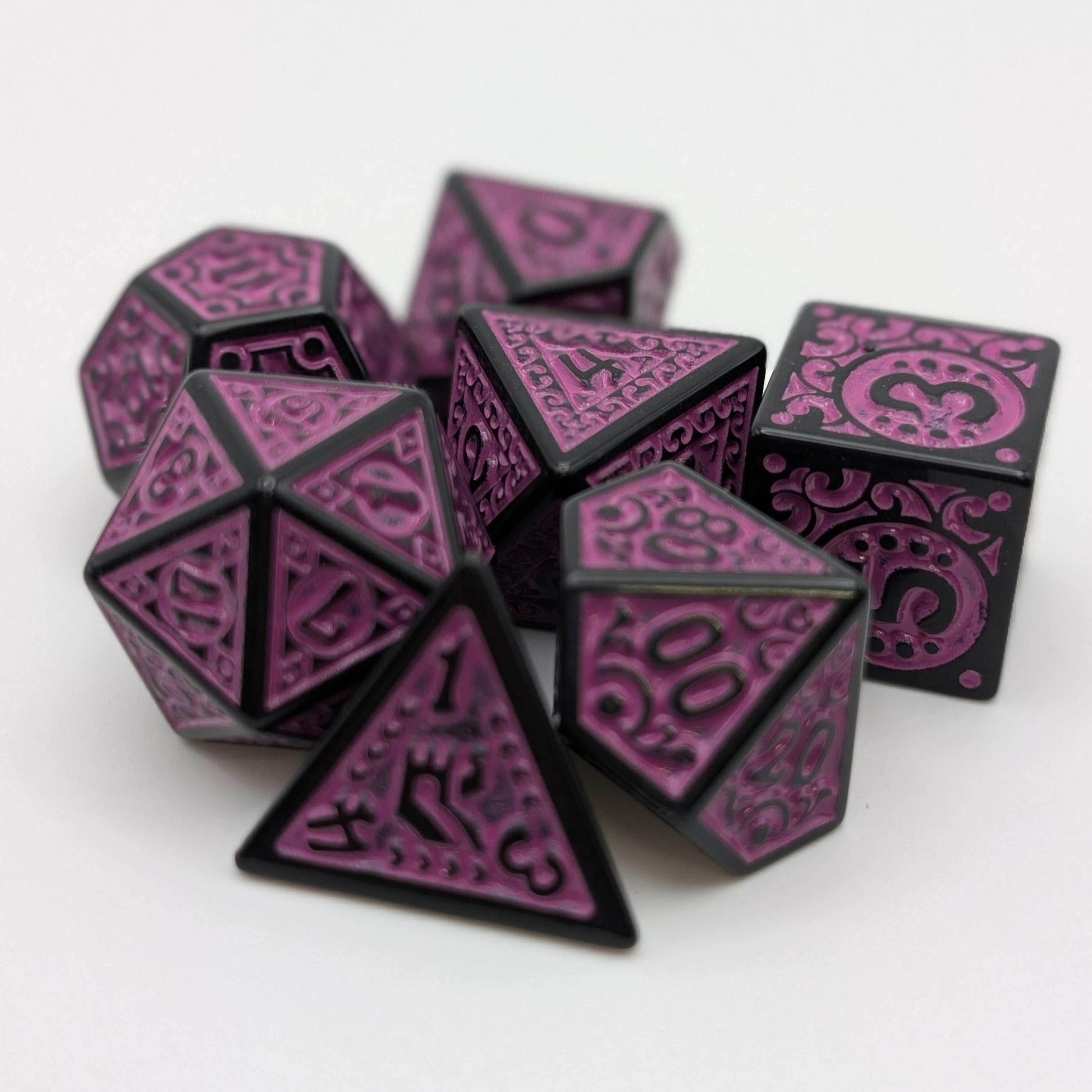 Enchanted Royalty - 7 Piece DnD Dice Set | Acrylic RPG Gaming Dice - 