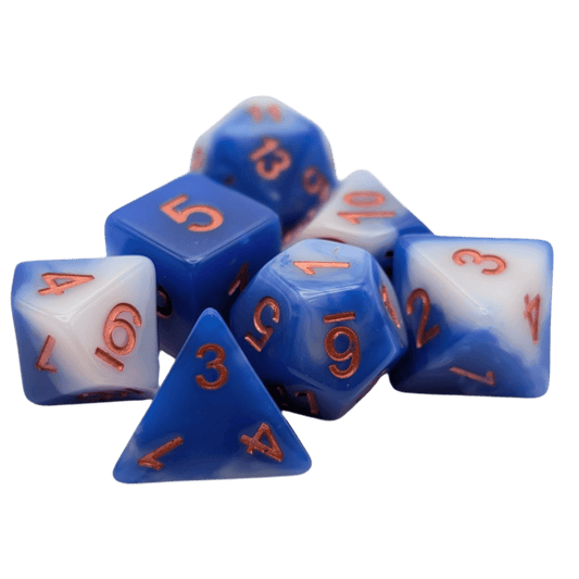 Sea and Sky- 7 Piece DnD Dice Set | Acrylic RPG Gaming Dice - 