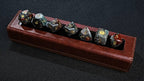 Kickstarter Dice - Natural Bloodstone DND Gemstone Dice Set - Khepri's Blessing