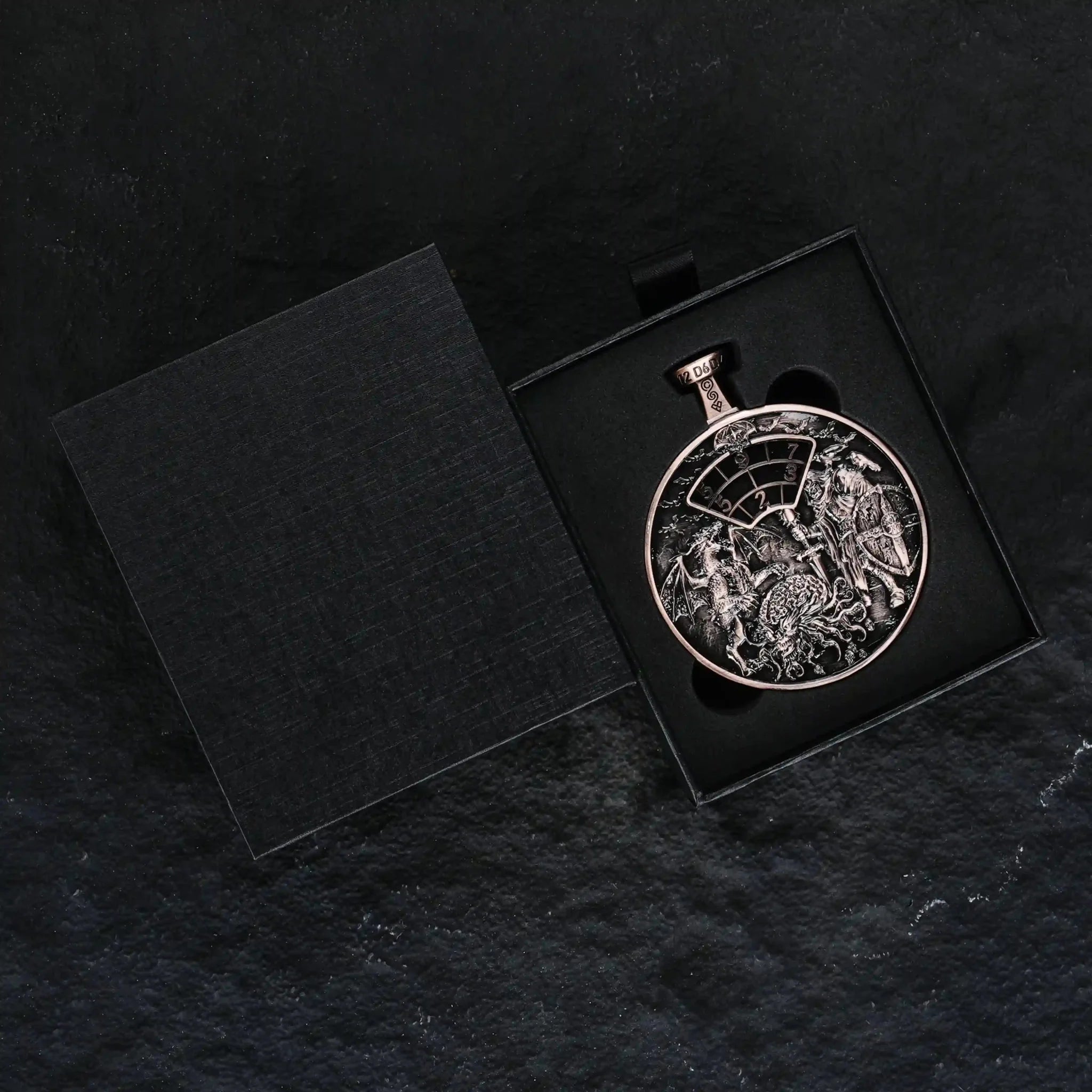Unique Metal DND Spinning Dice Pocket Watch