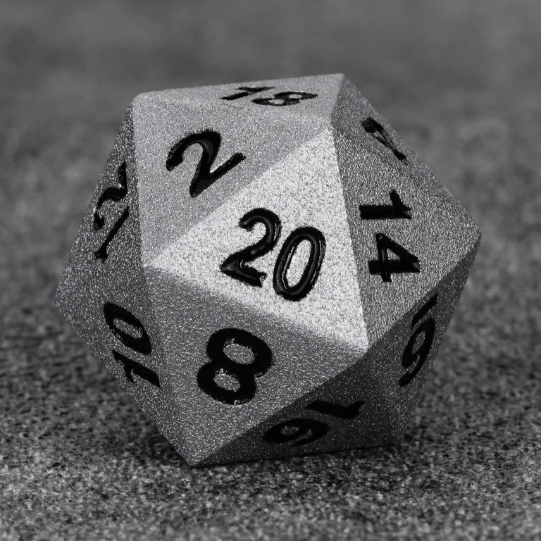 Paladin Bright Silver Metal DND Dice Set