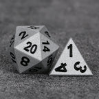 Paladin Bright Silver Metal DND Dice Set