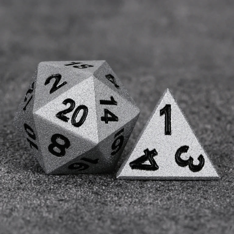 Paladin Bright Silver Metal DND Dice Set