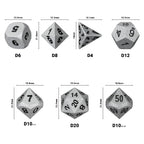 Paladin Bright Silver Metal DND Dice Set