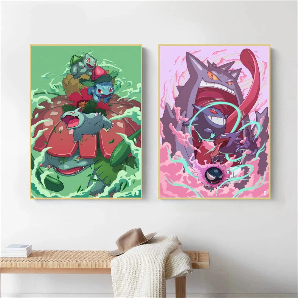 Pokemon Canvas Artwork, Wall Art Poster Prints Home Hanging Wall Decoration Decorative Modern Living Room