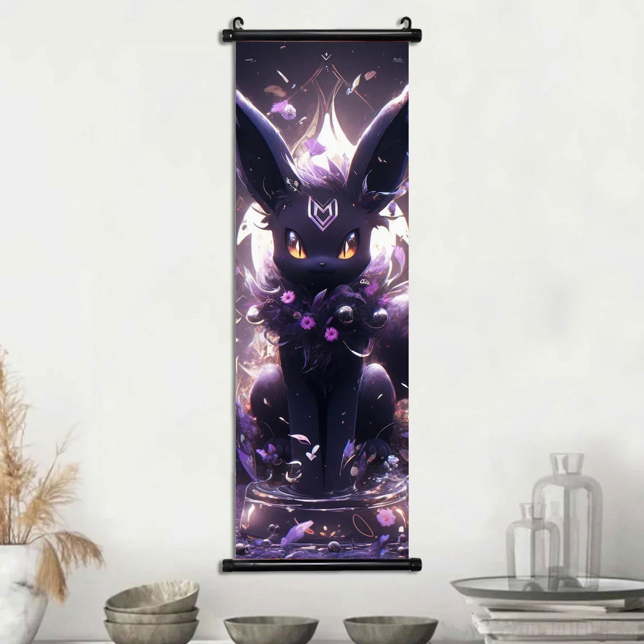 Pokemon Scroll Wall Art, Anime Posters Pikachu Eevee Modern Room Decoration Charizard Canvas Hanging Scrolls Wall Prints