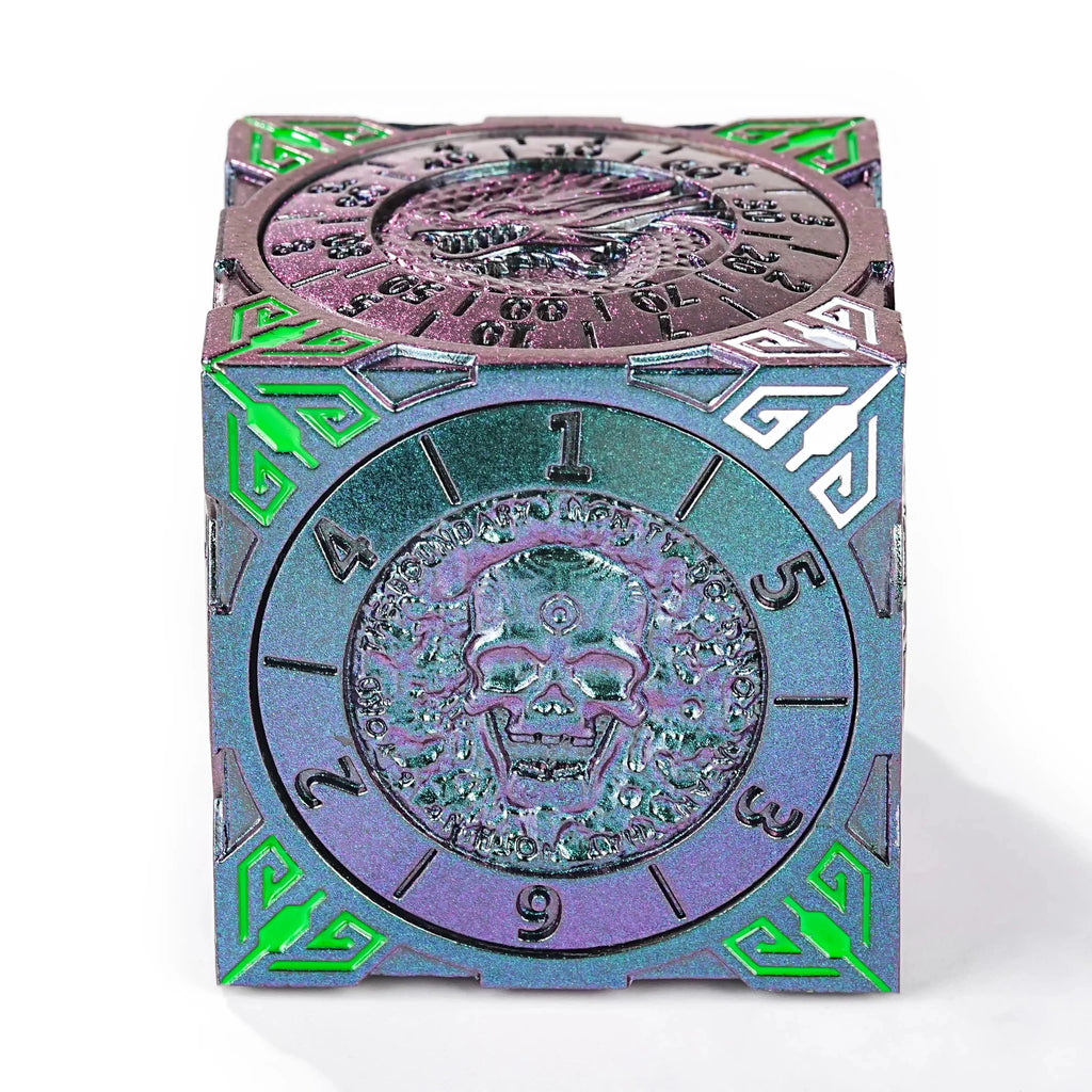 Cool Table Game Dice Spinner: 7-in-1 Metal Solid Cube Six-Sided Circular Spinning Roulette Dice