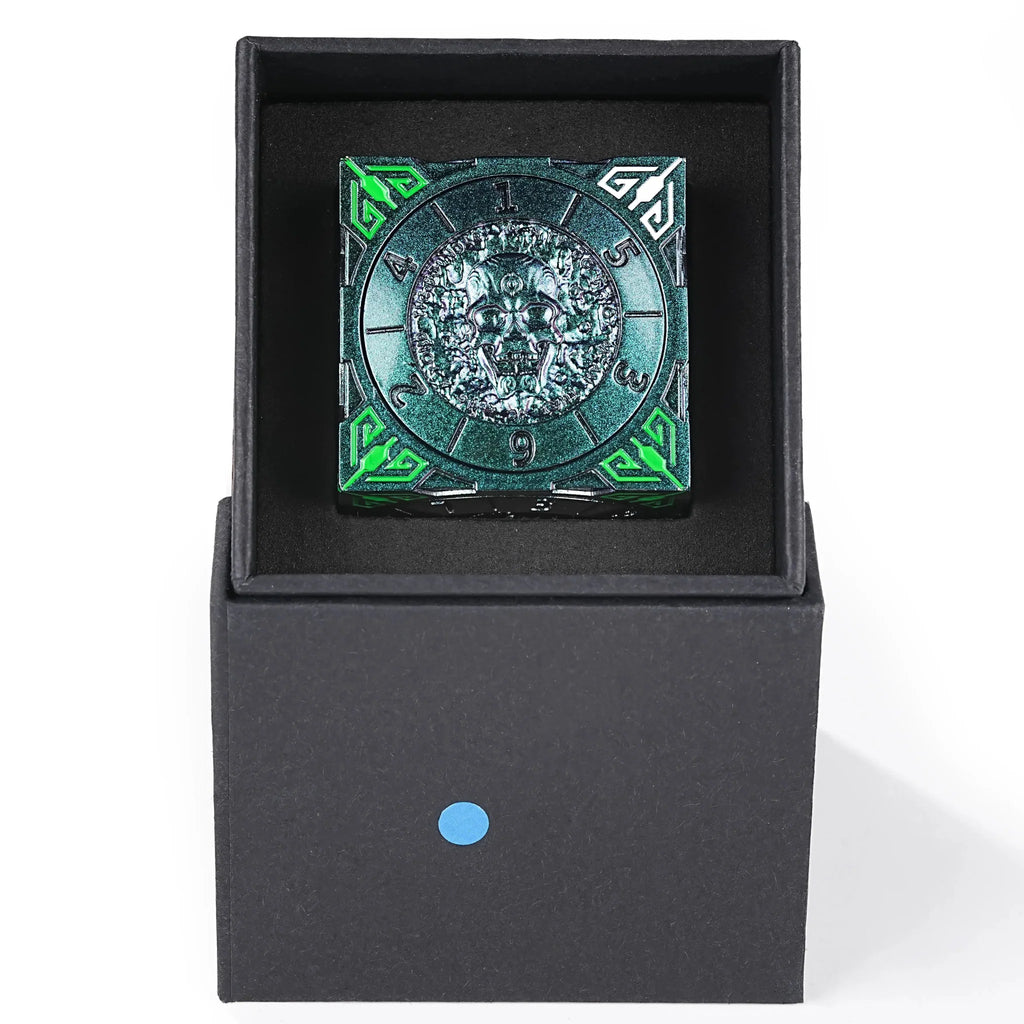 Cool Table Game Dice Spinner: 7-in-1 Metal Solid Cube Six-Sided Circular Spinning Roulette Dice