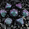 Gear solid metal cyberpunk dice set gradation green purple